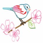 Stickers mural oiseau sur branche (22 x 30 cm) - Mimi'lou