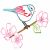Stickers mural oiseau sur branche (22 x 30 cm)