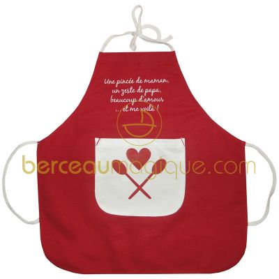 Tablier brod� Une pinc�e de maman... par Bulle de BB