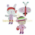 Petits personnages en bois Scrapbook rose - Mamas and Papas