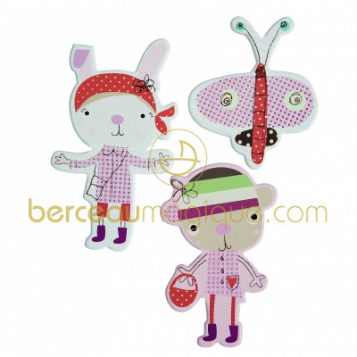 Petits personnages en bois Scrapbook rose par Mamas and Papas