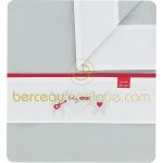 Parure drap + taie pour berceau ou lit b�b� Pretty gris par Sucre d'orge
