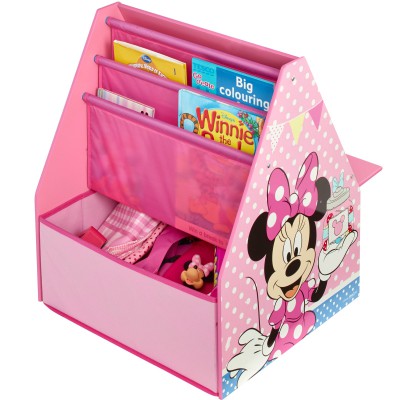 Bibliothèque minnie avec pupitre et coffre à jouets