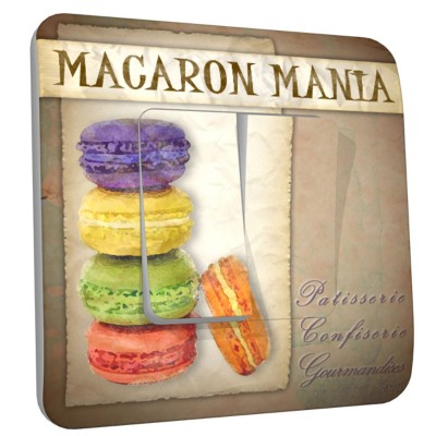 Interrupteur décoré double macarons mania