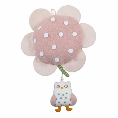 Fleur musicale avec hibou (18cm) par Trousselier