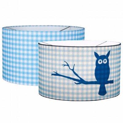 Suspension complète silhouette hibou bleu (30 x 20 cm)