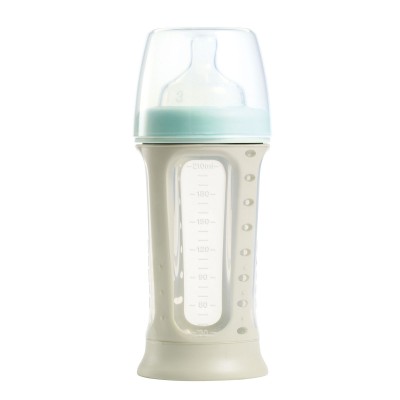 Biberon silicone Biboz 210mL poudr� bleu par B�aba