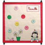 P�le m�le cr�me et rouge personnalisable (48 x 48 cm) - Les Griottes
