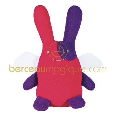 Doudou Ange lapin polaire fuschia / violet (24 cm) par Trousselier