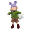 Poup�e avec bonnet souris et mini doudou ange lapin (22 cm)