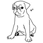 Sticker mural Mon petit chien noir (42 x 29 cm) - Mimi'lou
