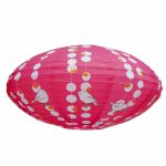 Lampe japonaise ovale oiseaux (diam�tre 60 cm) - Mimi'lou