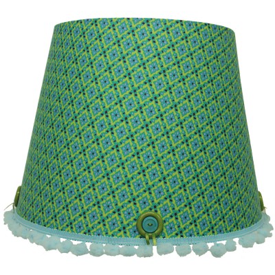 Abat-jour retro vintage vert et bleu pour suspension (35 x 28 cm)
