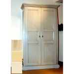 Armoire 2 portes Eline finition : brut / naturel vernis / blanc pastel - Mathy by bols