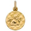 M�daille ronde ange damass� (or jaune 750�)