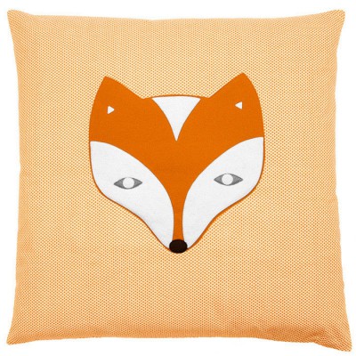 Coussin corbeau et renard orange (50 x 50 cm)