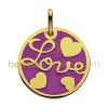 Pendentif Love or jaune et acier color�