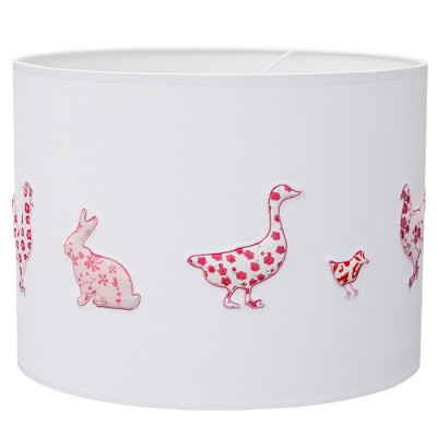 Suspension animaux de la ferme blanc / rose (35 cm de diamètre)