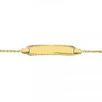 Gourmette b�b� plaque rectangulaire diamant�e (or jaune) - Berceau magique bijoux