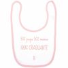 Bavoir 100% craquante blanc et rose  