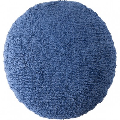 Coussin enfant rond bleu marine (diamètre 45 cm)