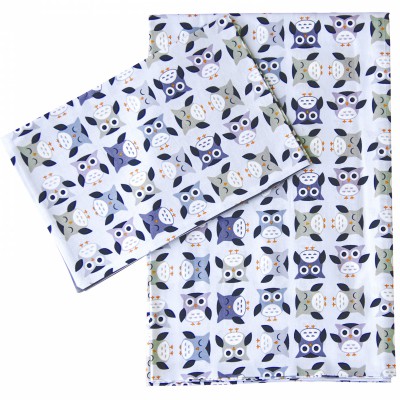 Drap + taie d'oreiller owl pour berceau (75 x 100 cm)