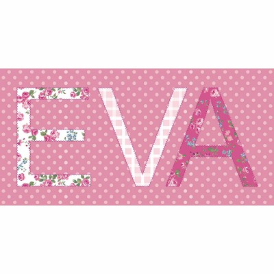 Tableau fille liberty personnalisable 3 lettres (40 x 20 cm)