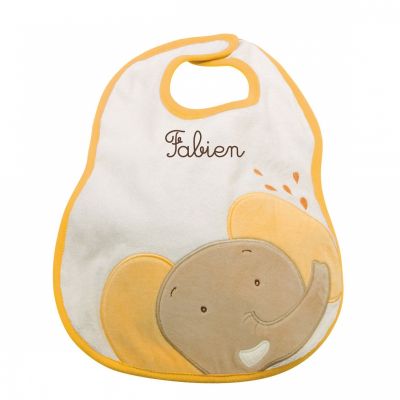 Bavoir �l�phant personnalisable Les Loustics (39cm) par Moulin Roty