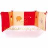 Tour de lit avec fond Corail, rouge & co