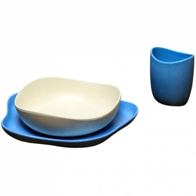 Set de vaisselle becofeeding bleu (3 pièces)