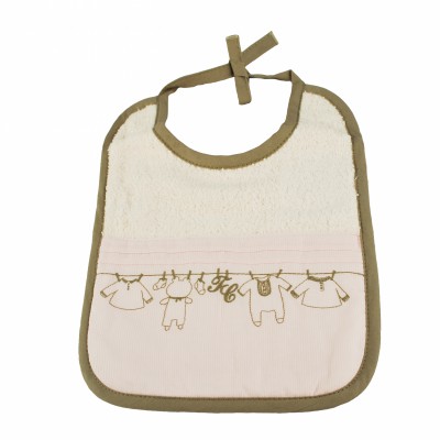 Bavoir rose Trousseau (Petit mod�le) par Tartine et Chocolat