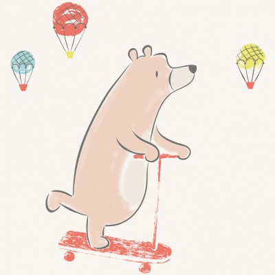 Tableau playtime by briagell perret skate around (50 x 50 cm)