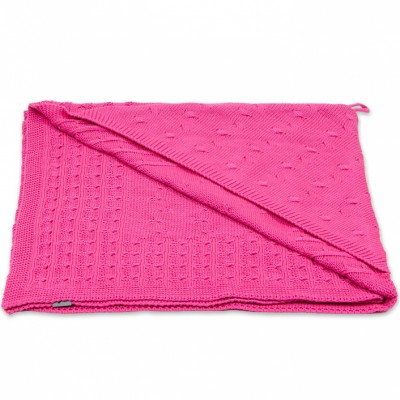 Cape de bain cable uni fuchsia (80 x 80 cm)