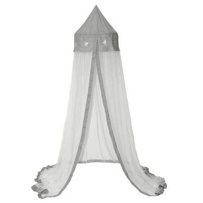 Ciel de lit etoile blanc / gris (170 cm)