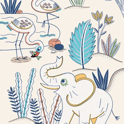Papier peint blue savannah achille (280 cm)