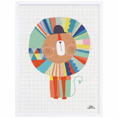 Poster encadré lion moderne imaginarium by carly gledhill (30 x 40 cm)
