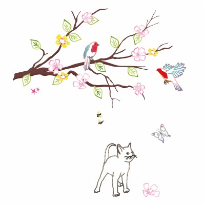 Sticker mural jardin (100 x 100 cm)