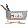 Trousse scolaire grise � pois personnalisable