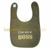 Bavoir C'est moi le boss kaki
