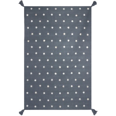 Tapis gris étoiles gris (110 x 160 cm)