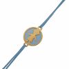 Bracelet cordon un gar�on (or jaune et acier color�)