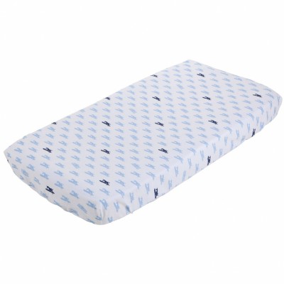 Drap housse de lit blue airplane (60 x 120 cm)