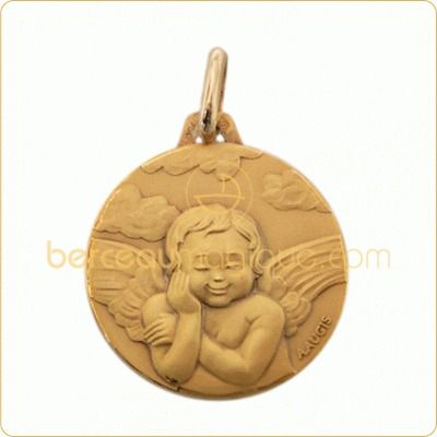M�daille Petit Loupiot accoud� (or jaune) par A.Augis