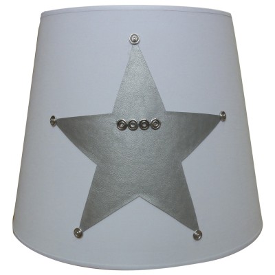 Abat-jour silver star blanc étoile grise pour suspension (35 x 28 cm)