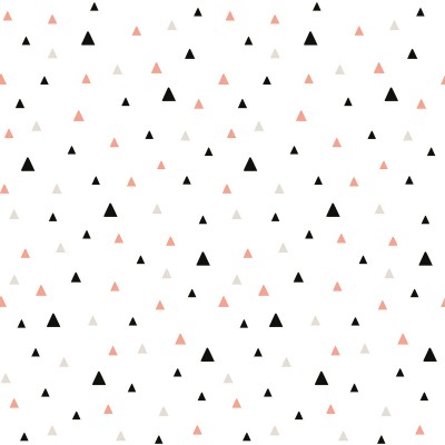 Papier peint petits triangles noirs et corail by claudia soria (2,5 m)