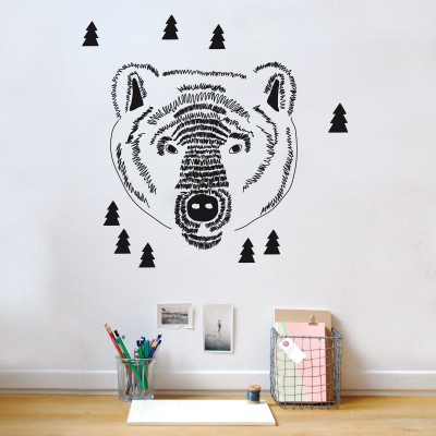 Sticker tête d'ours