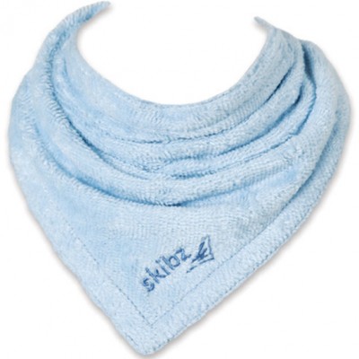 Bavoir-bandana bio doublé bleu ciel skibz