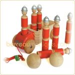 6 quilles pompier en camion  - Vilac