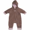 Combinaison polaire Zip'Up taupe ray� rose et blanc