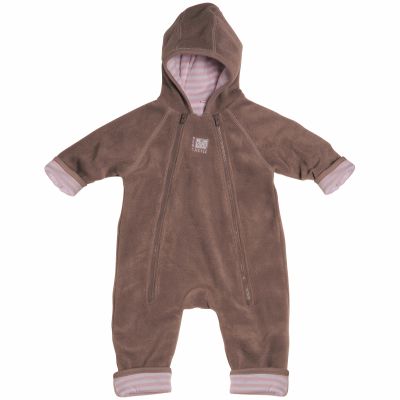 Combinaison polaire Zip'Up taupe ray� rose et blanc par Red Castle